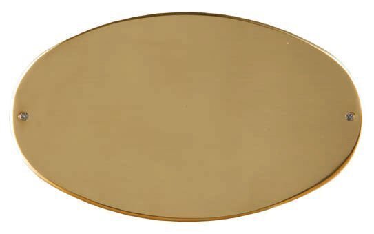 Placa oval plana de latão