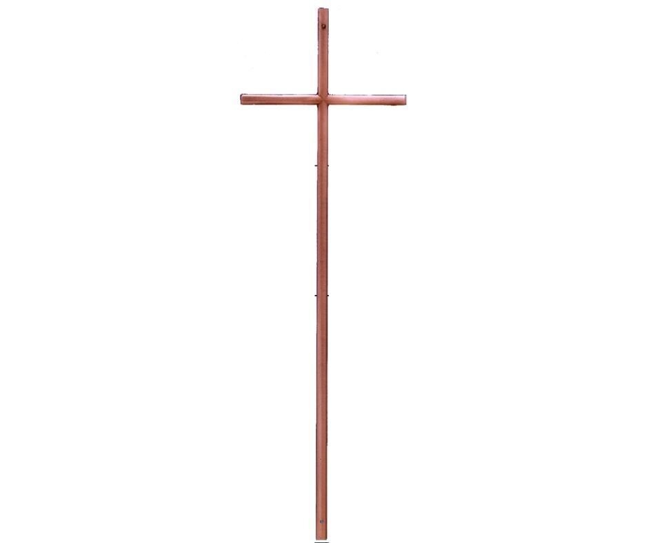 Cruz para caixão em liga de zamak série 306 acabamento em cobre vintage