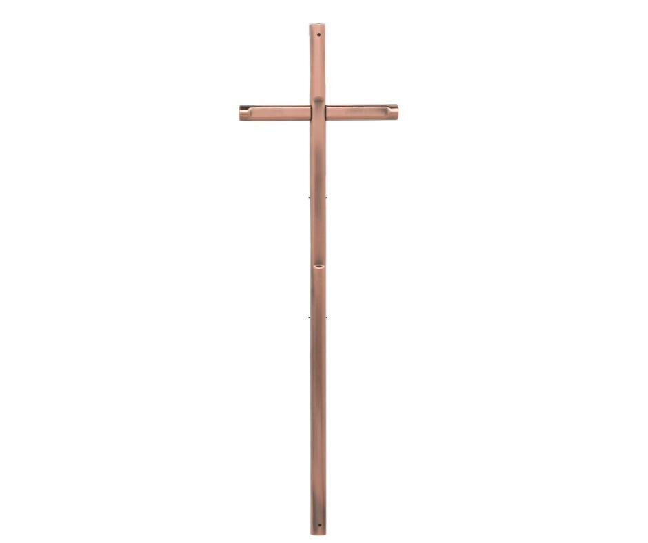 Cruz para caixão em liga de zamak série 316 acabamento em cobre vintage