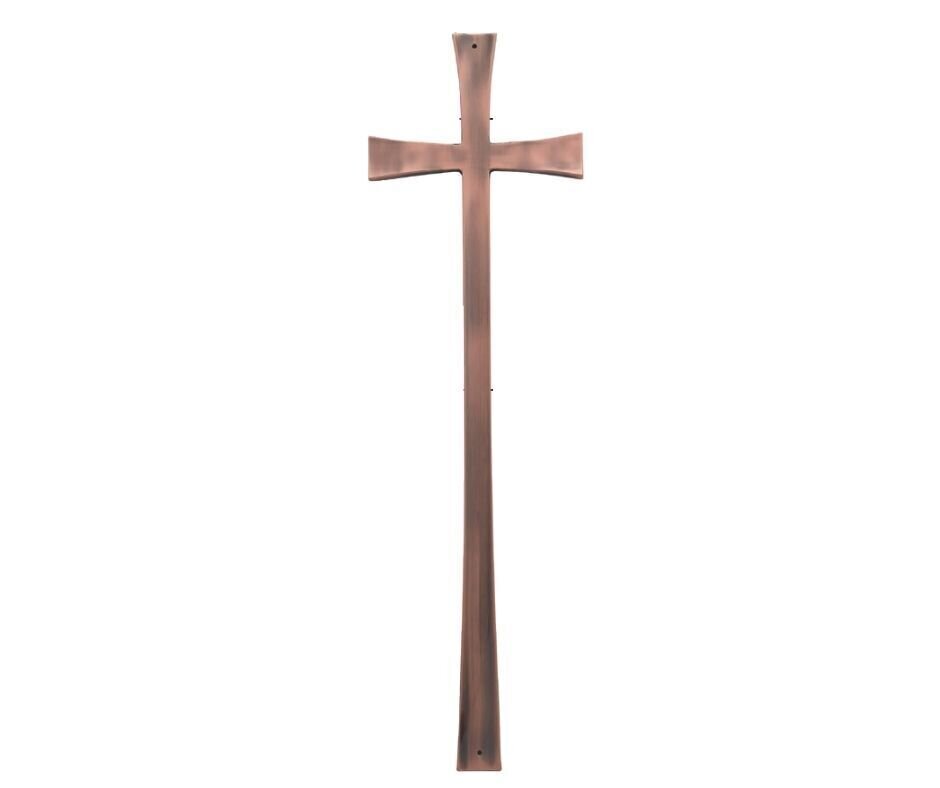 Cruz para caixão em liga de zamak série 319 acabamento em cobre vintage
