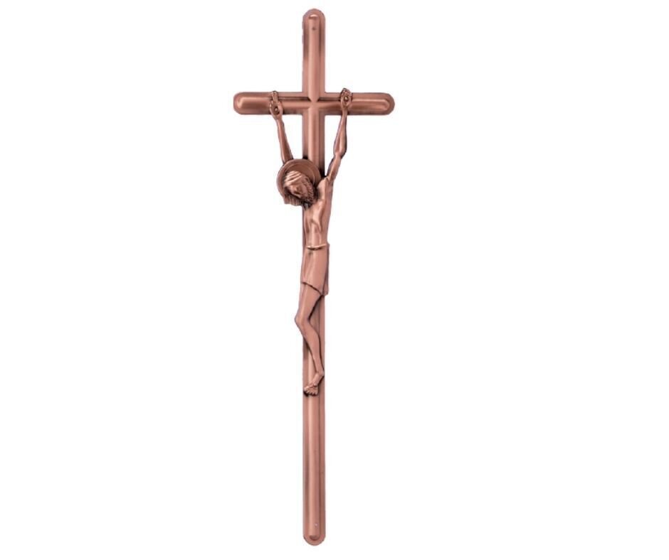 Cruz para caixão em liga de zamak série 335 acabamento em cobre vintage