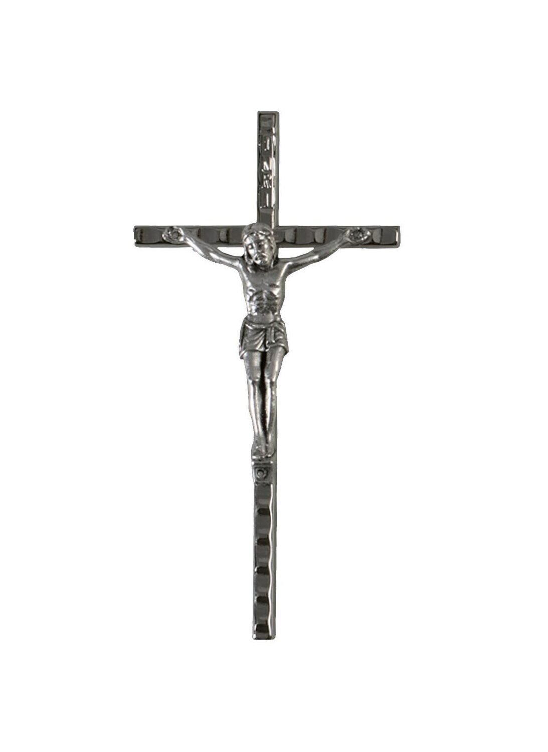 Cruz com acabamento em níquel cristo
