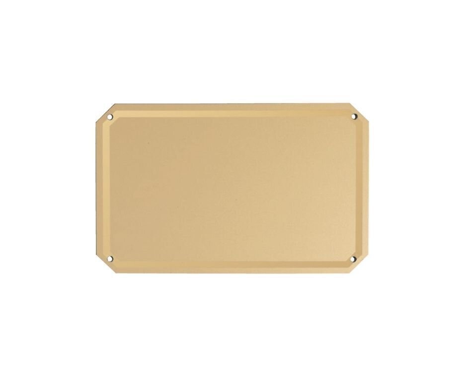 Placa de alumínio plana com fundo dourado e borda de Paris polida a ouro