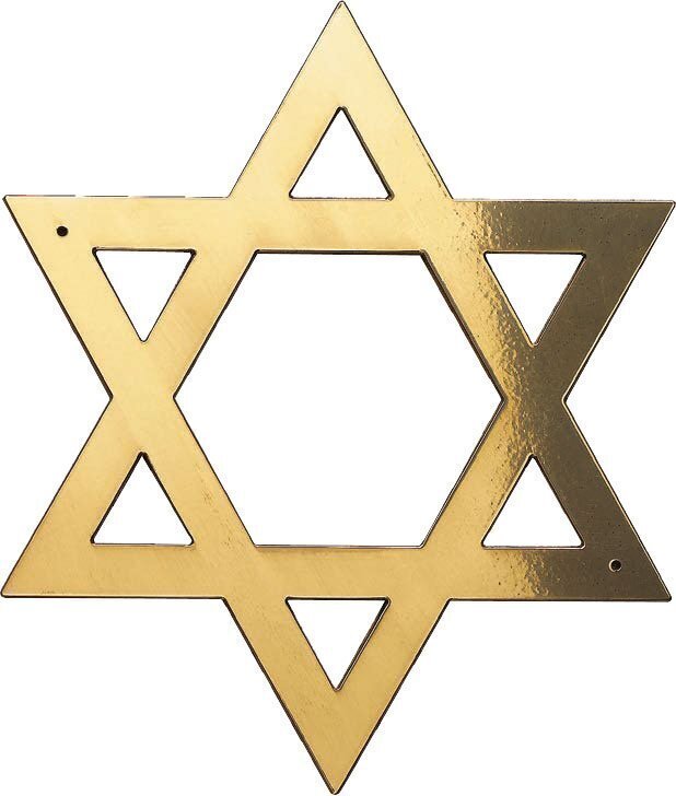 Símbolo judaico da estrela de David em latão