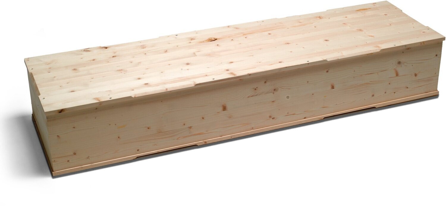 Caixão de madeira para restos de exumação