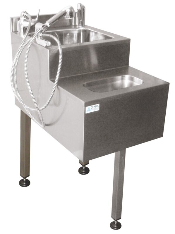 Pia inox com cuba dupla