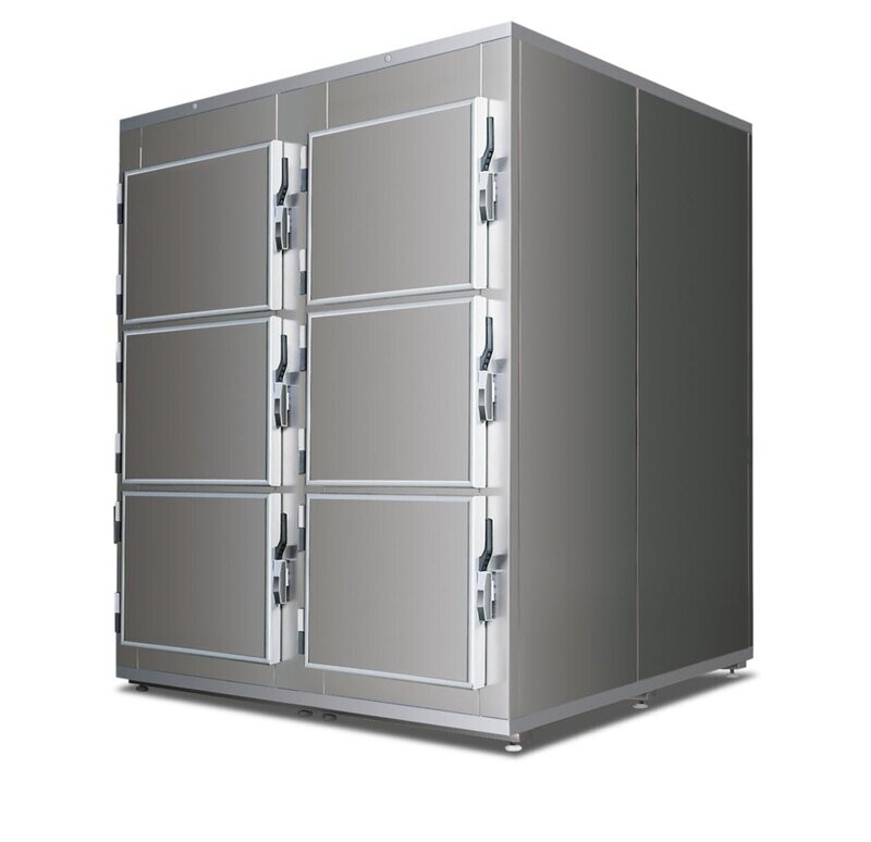 Câmara frigorífica para seis corpos, vertical - 6 portas com abertura frontal