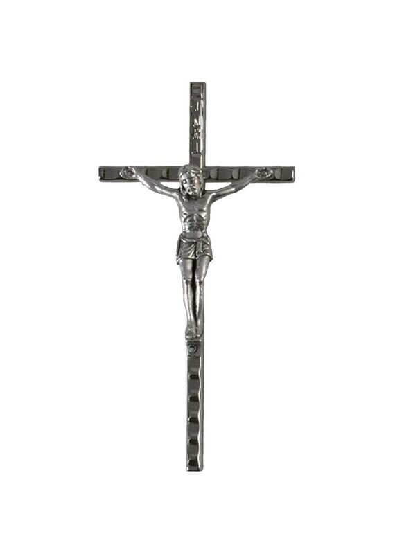 Cruz com acabamento em níquel cristo