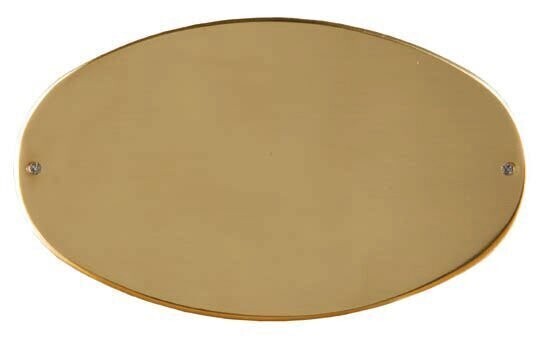 Placa oval plana de latão