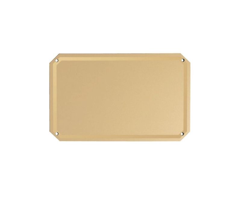Placa de alumínio plana com fundo dourado e borda de Paris polida a ouro