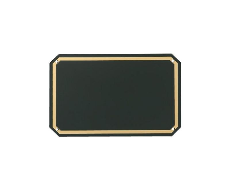 Placa plana de alumínio com fundo preto e borda de Paris