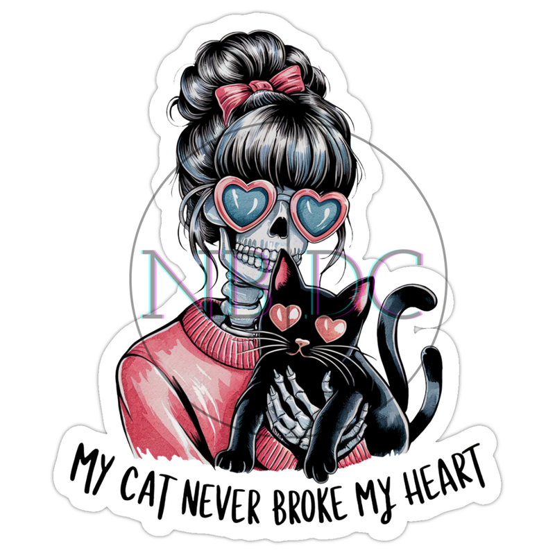 My Cat Never Broke My Heart - Die-Cut Sticker