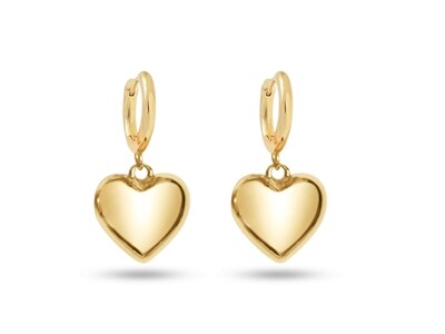 Gold Heart Huggies