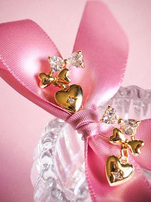 Rosanne Gold Ribbon Studs