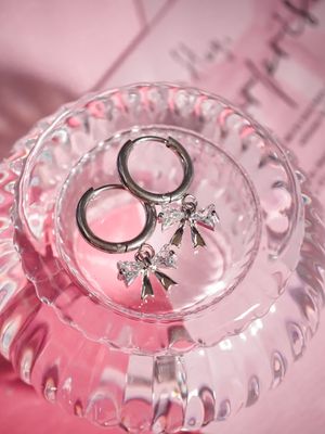Agatha Silver Ribbon Huggies