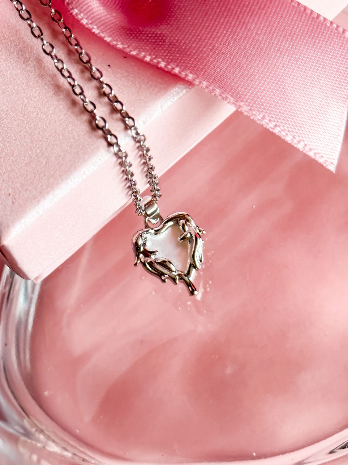 Felicia Silver Heart Necklace
