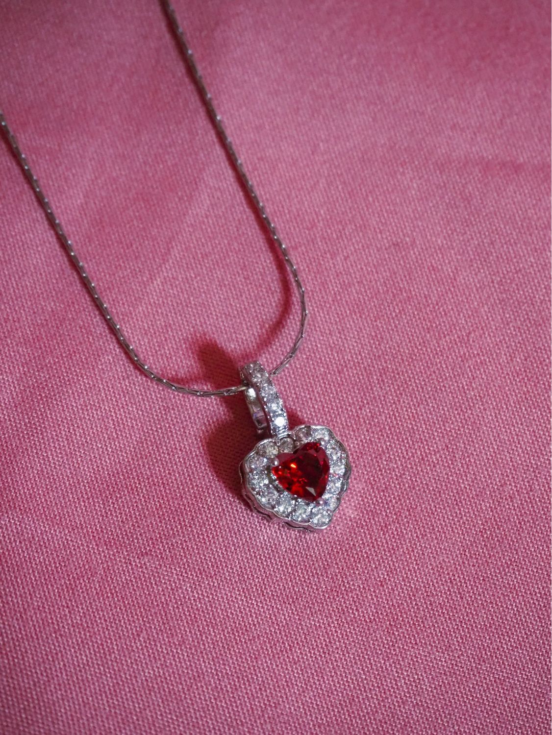 Ruby Silver Necklace