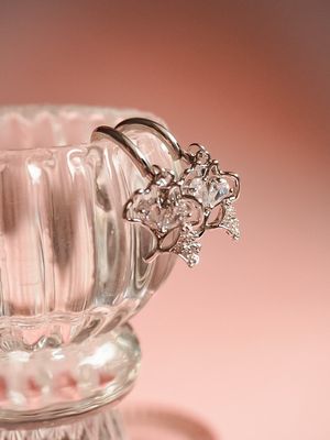 Gingko Leaf Silver Huggies