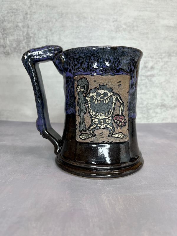 TAZ Skeleton Purple top black glazed bottom TAZ Skeleton Purple top black glazed bottom