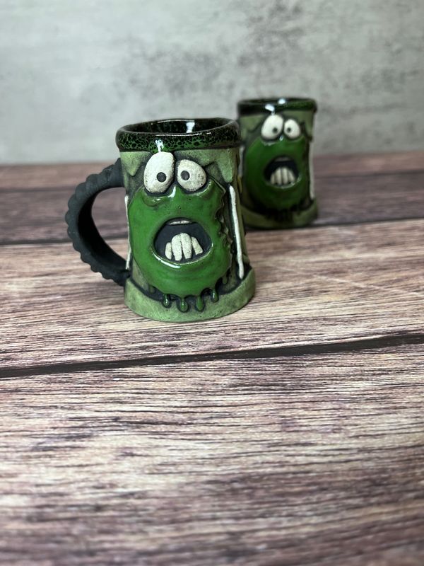 Green on Green shot glass/espresso Donut cup