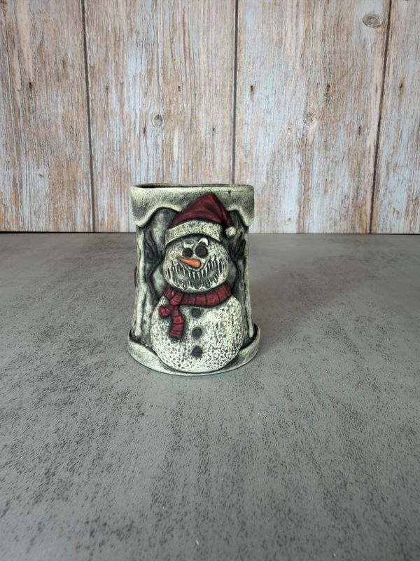 Snowman shot glass black wash