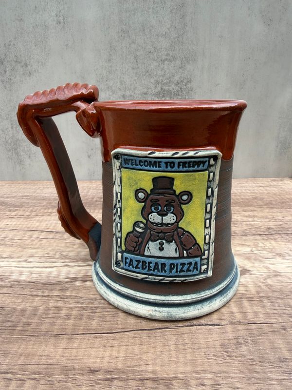 Fazebear mug red brown rim