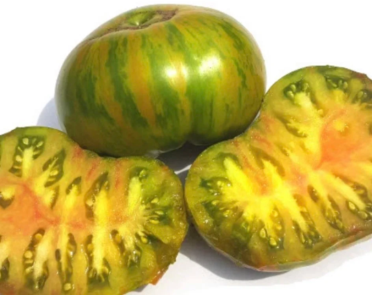Tomato 'Green Berkeley Tie Dye' (Solanum lycopersicum)