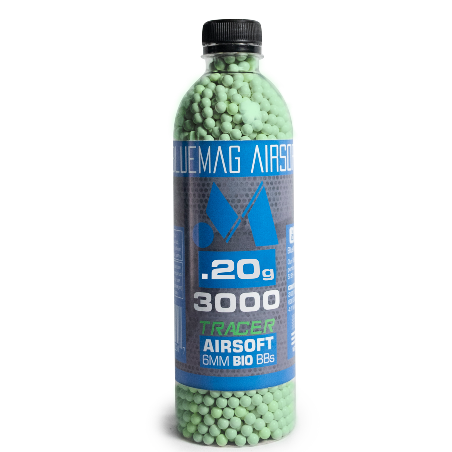 BMA Premium 6mm Bio BBs, Tracers, Weight: 0.20g, Color: Pure Green