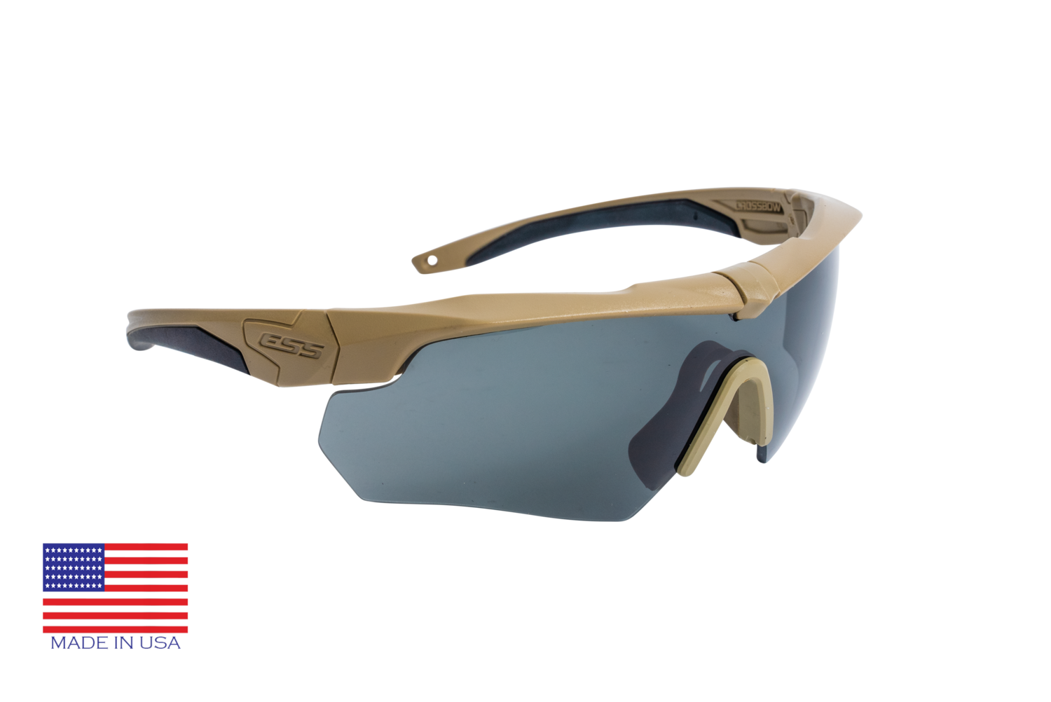 ESS Crossbow ONE Ballistic Eye Protection. Terrain Tan, Tinted