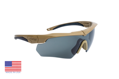 ESS Crossbow ONE Ballistic Eye Protection. Terrain Tan, Tinted