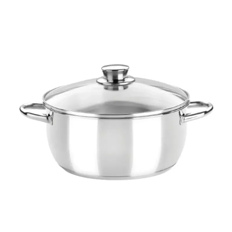 Cassola d'acer inoxidable amb tapa de vidre OPTIMA