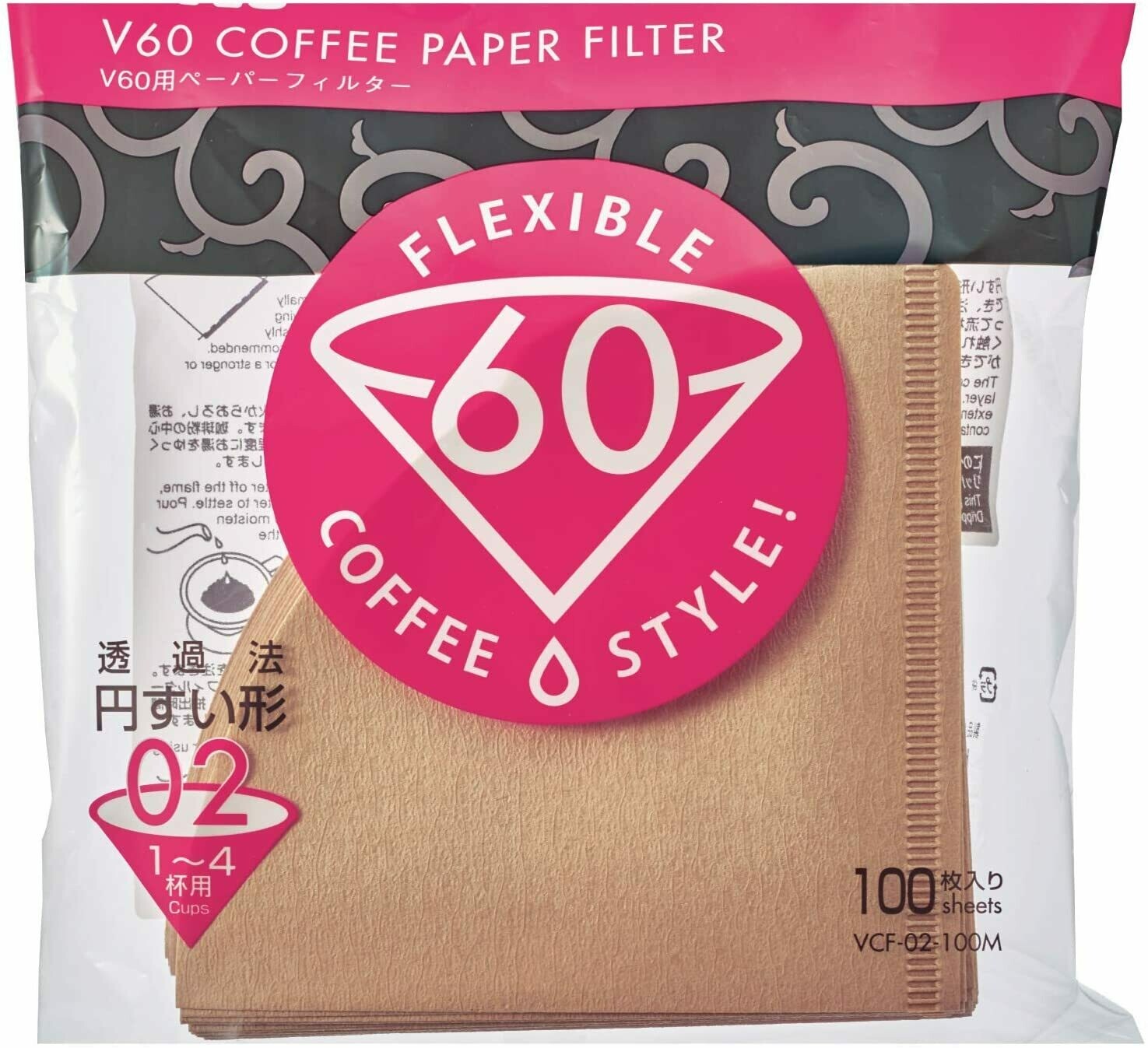 HARIO VCF-02 V60濾杯專用濾紙 (100入/無漂白) V60 Coffee Paper Filter