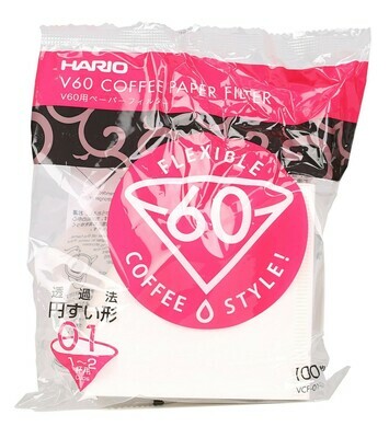 HARIO VCF-01-100W V60濾杯專用濾紙 (100入/漂白) V60 Coffee Paper Filter
