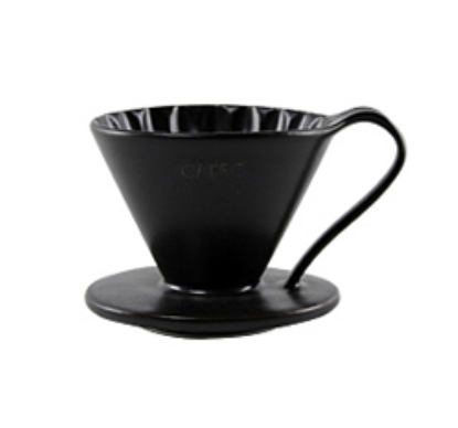 日本 CAFEC 六週年限量 CFD-1BK 三洋 有田焼 葵花 花形陶瓷濾杯 (黑/1-2杯用)