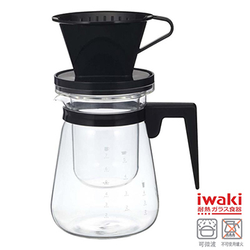 Iwaki 冷熱兩用咖啡壺 1L / K8966CS-BK