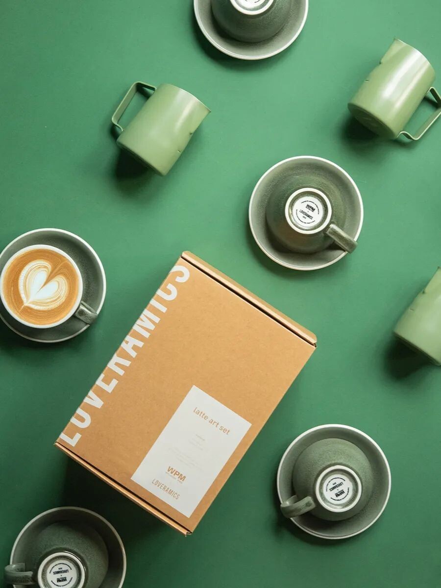 WPM X LOVERAMICS LATTE ART SET (岩岫色 /MATTE DARK GREEN)