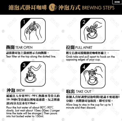掛耳沖泡步驟