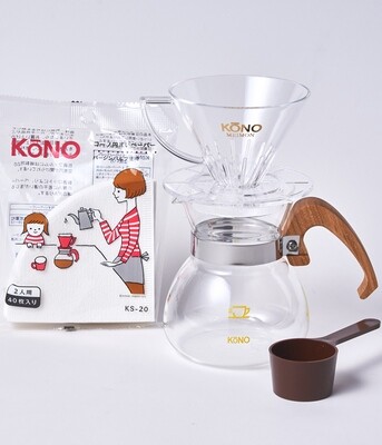 KONO Coffee Dripper Meimon2 (中骨濾杯/木柄下壺(無蓋)) MDN-20WD