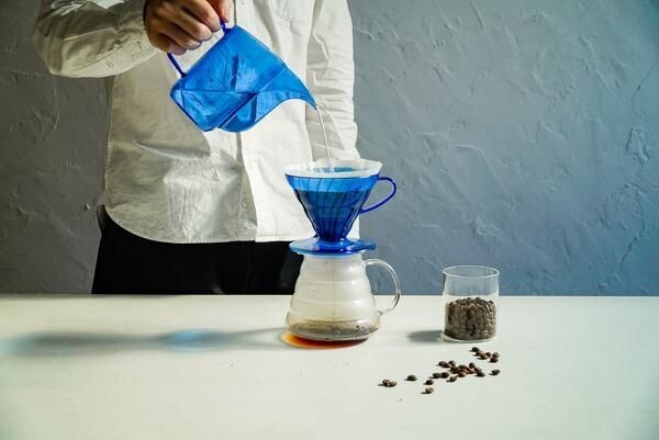 Hario Juicee V60 &amp; Kettle Air Set - Cobalt Blue