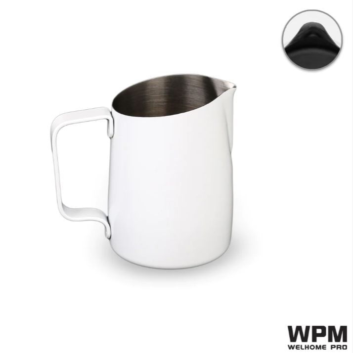 WPM HC7106W圓嘴 白色 斜口拉花杯 450cc