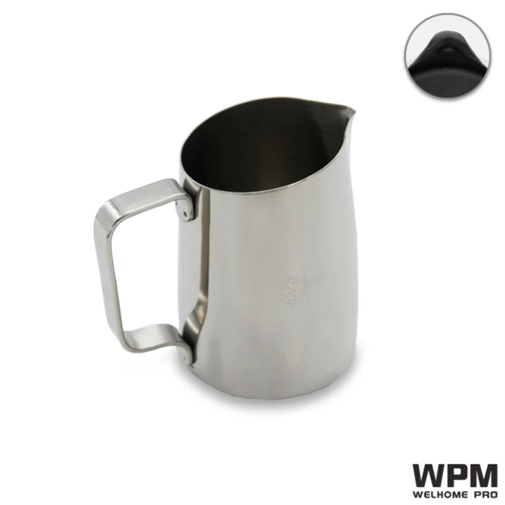 WPM HC7106ST圓嘴 銀色 斜口拉花杯 450cc