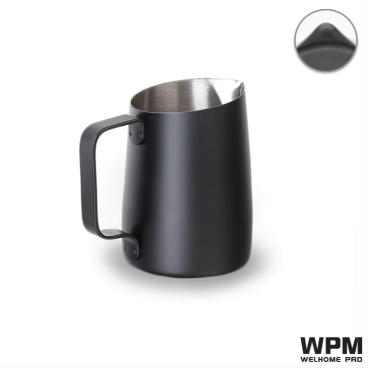 WPM HC7107BK尖嘴 黑色 斜口拉花杯 450cc