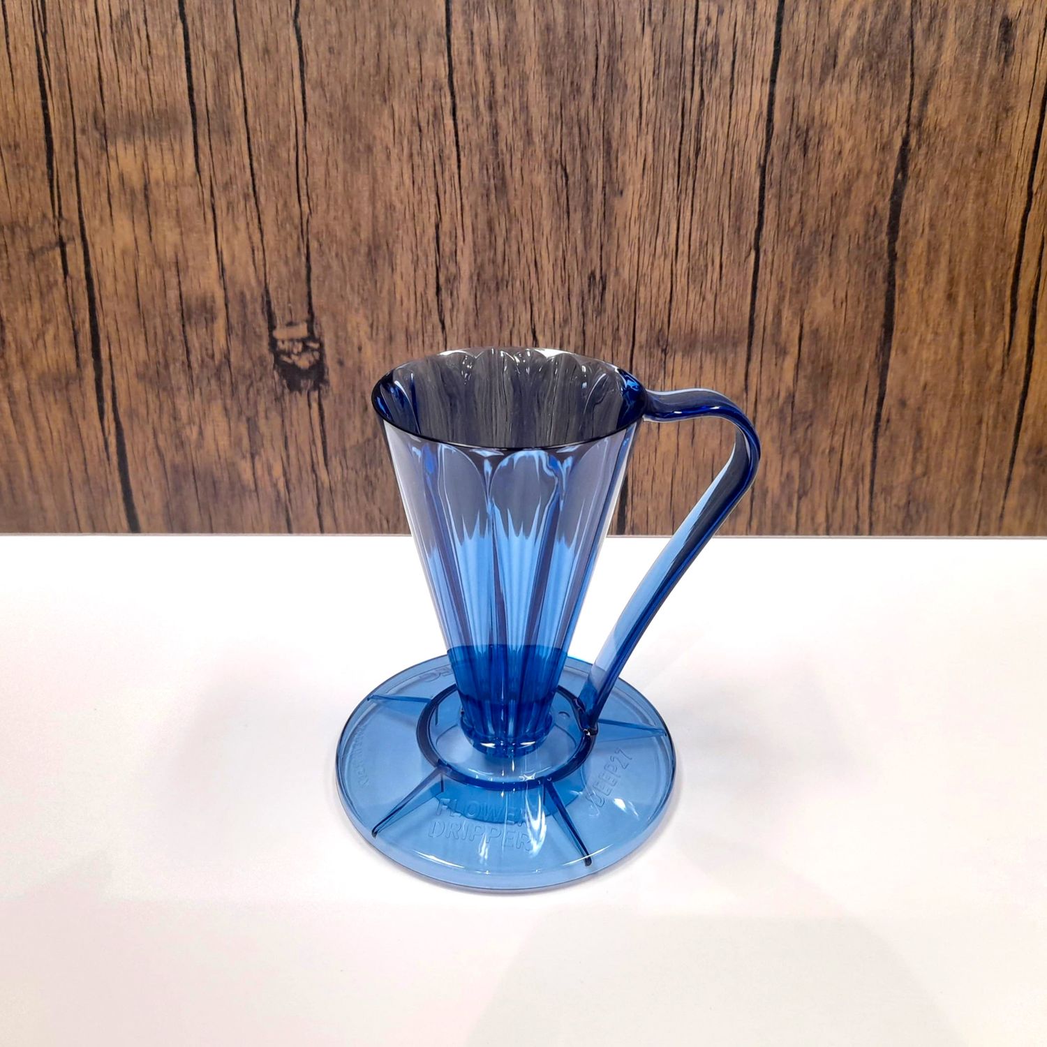 日本 CAFEC DEEP27 樹脂濾杯 FDD-27CN 三洋 葵花 花形濾杯 (透明藍/1杯用)