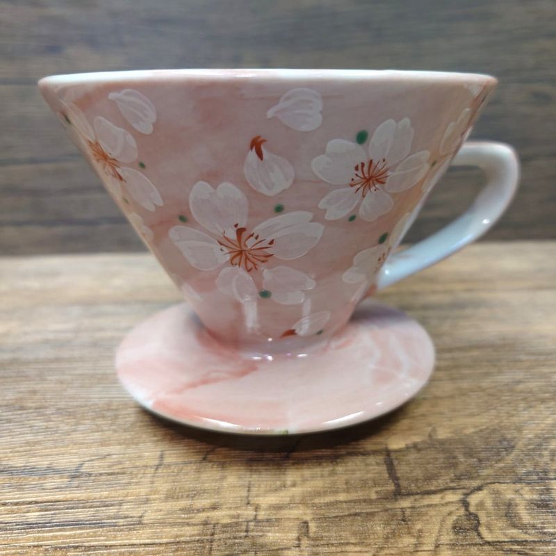 日本bloom 美濃燒 花凜濾杯02(2-4人份) - 粉紅櫻花