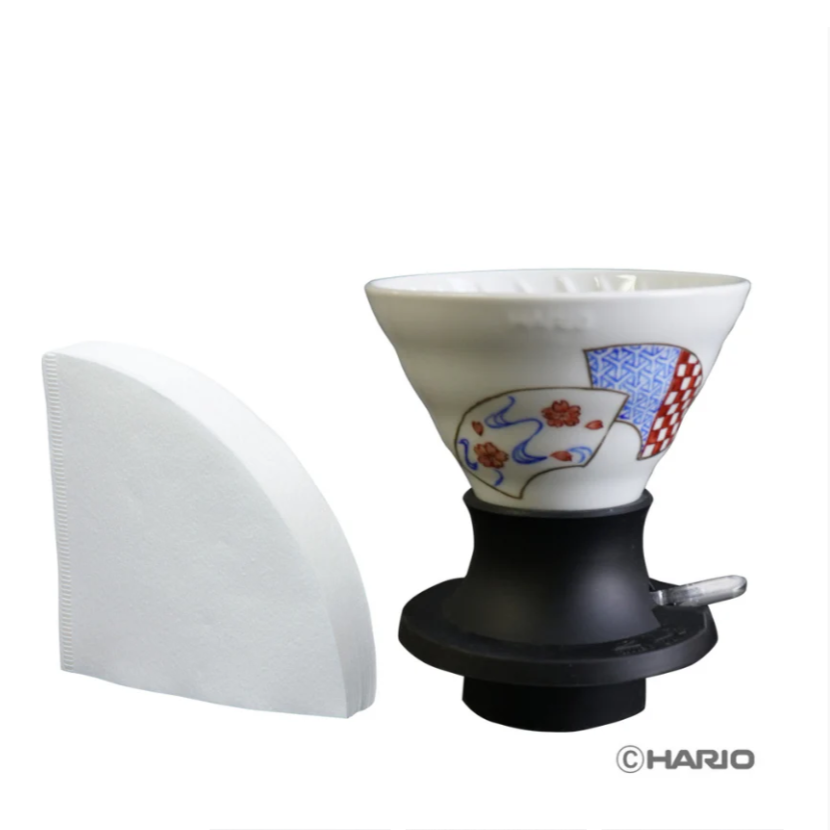 Hario X 橘吉 V60聯名陶瓷浸漬濾杯 扇面 (扇面散らし)