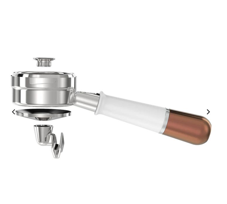 Pesado  Hybrid LM/E61/NS/GA Portafilter - Versatile Bottomless &amp; Spouted 無底雙嘴組合手柄 - White + Bronze