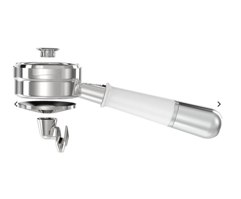 Pesado  Hybrid LM/E61/NS/GA Portafilter - Versatile Bottomless &amp; Spouted 無底雙嘴組合手柄 - White + Silver
