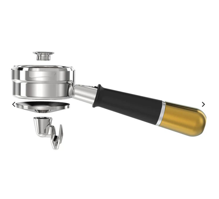 Pesado  Hybrid LM/E61/NS/GA Portafilter - Versatile Bottomless &amp; Spouted 無底雙嘴組合手柄 - Black + Gold