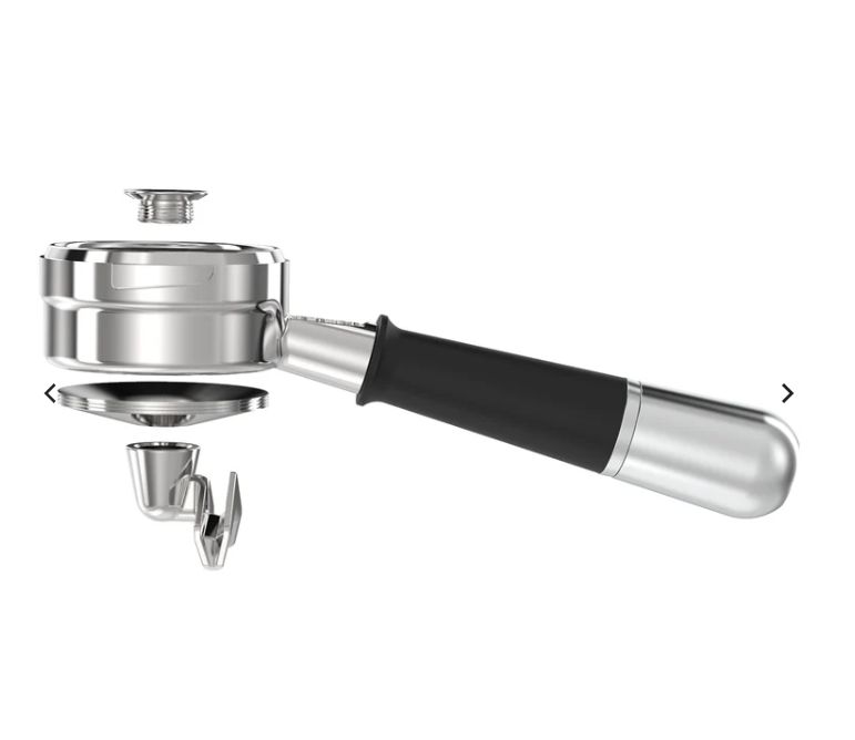 Pesado  Hybrid LM/E61/NS/GA Portafilter - Versatile Bottomless &amp; Spouted 無底雙嘴組合手柄 - Black + Silver
