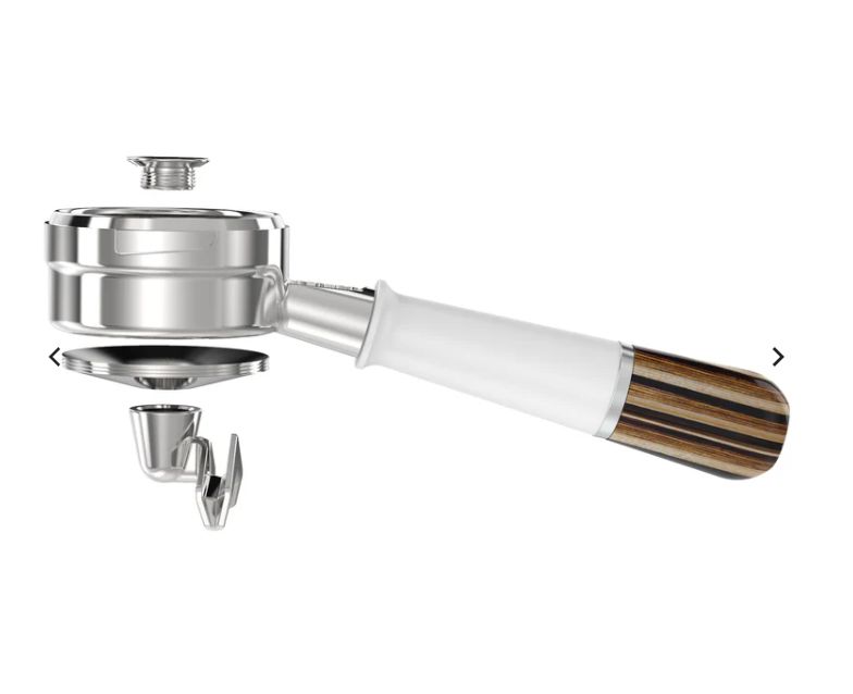 Pesado  Hybrid LM/E61/NS/GA Portafilter - Versatile Bottomless &amp; Spouted 無底雙嘴組合手柄 - White+ Riga